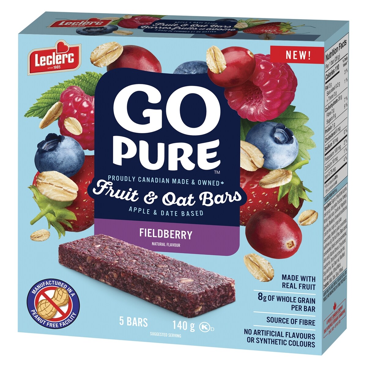 Go Pure Fruit & Oat Bars Fieldberry, 140 g