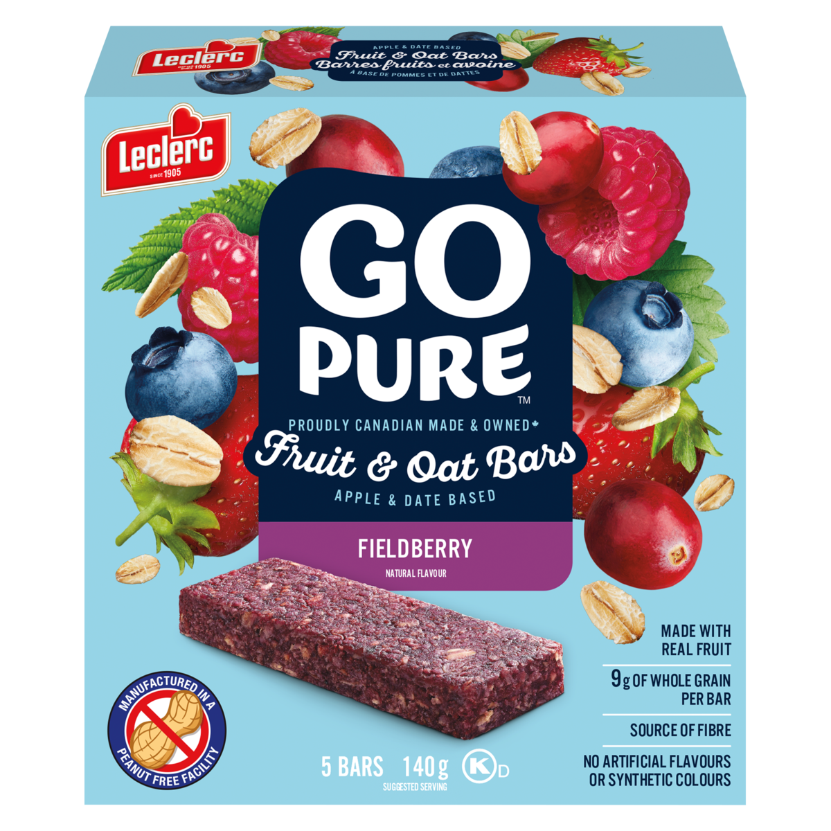 Go Pure Fruit & Oat Bars Fieldberry, 140 g