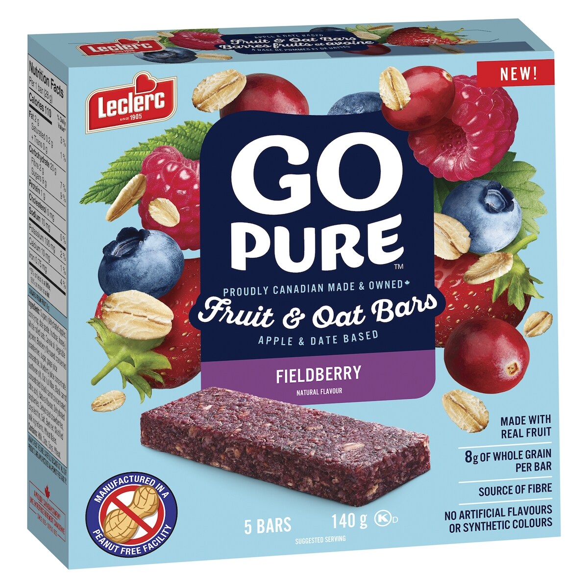 Go Pure Fruit & Oat Bars Fieldberry, 140 g