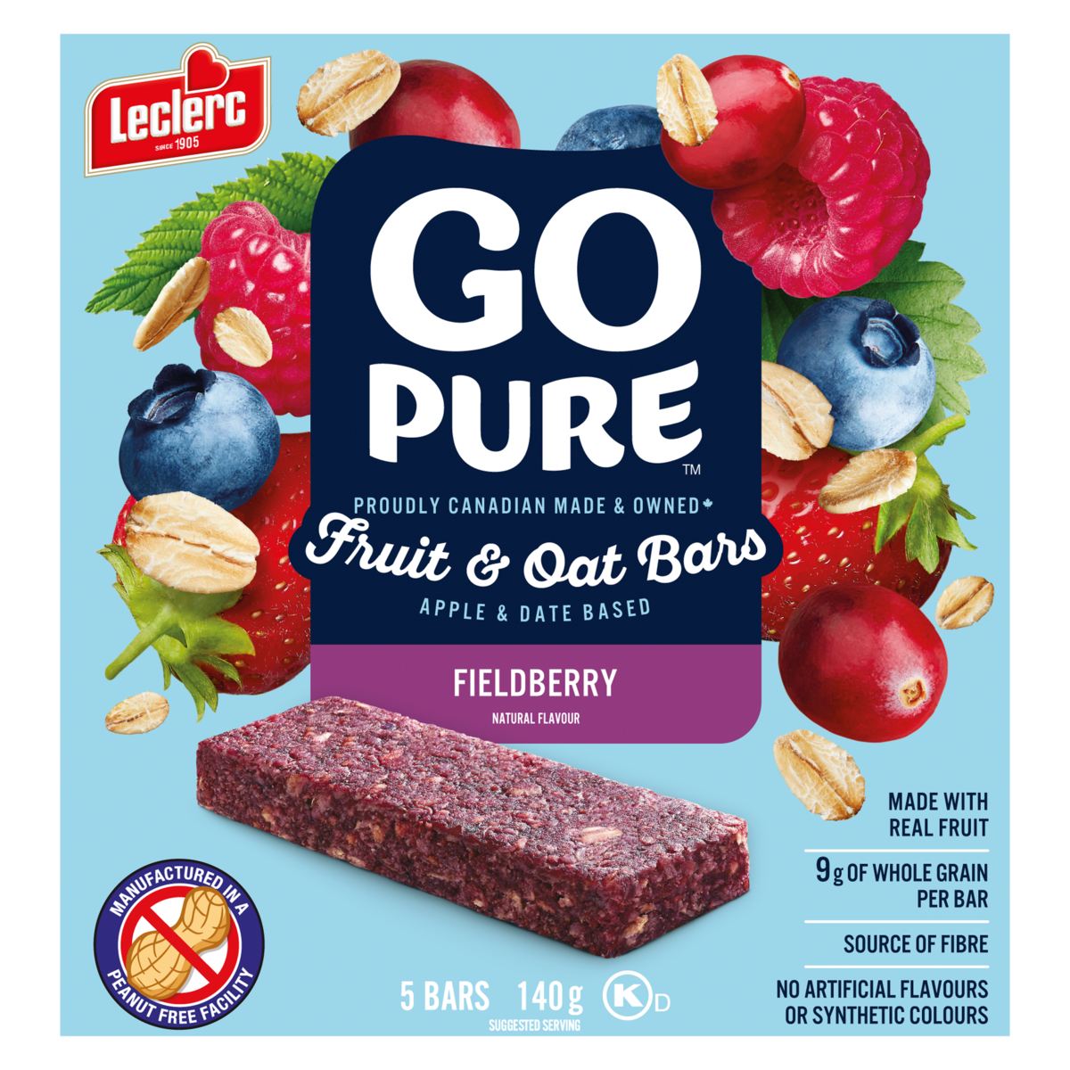 Go Pure Fruit & Oat Bars Fieldberry, 140 g