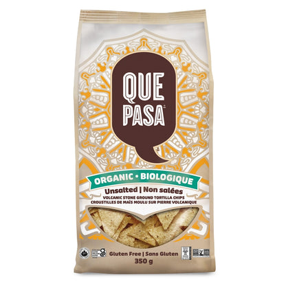 Que Pasa Organic Unsalted Tortilla Chips, 350 g