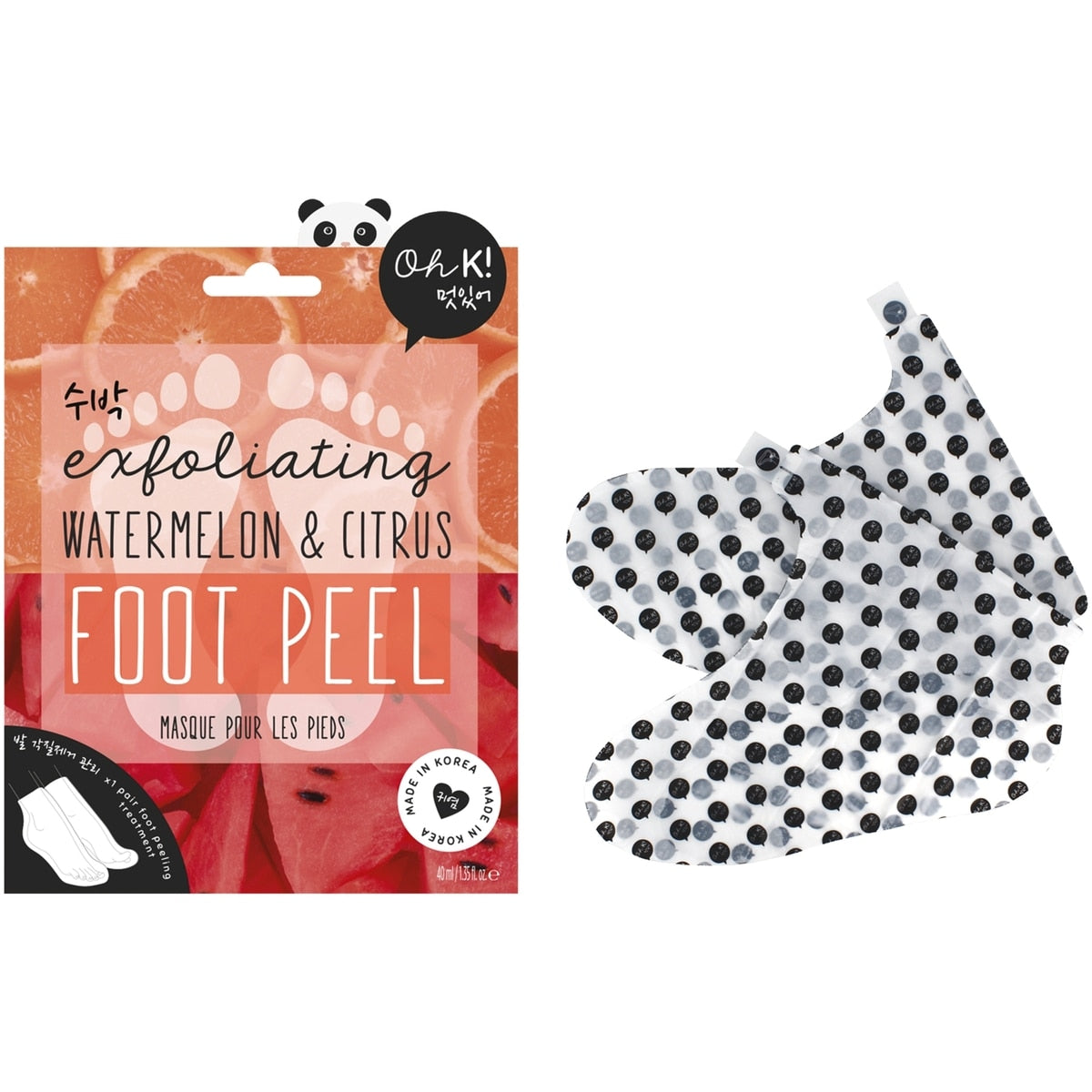 Oh K! Watermelon & Citrus Foot Peel, 1 Pair