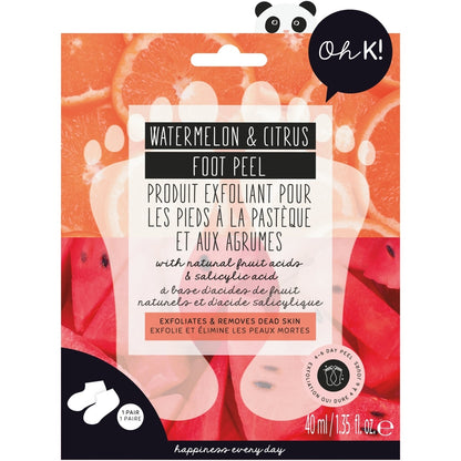 Oh K! Watermelon & Citrus Foot Peel, 1 Pair