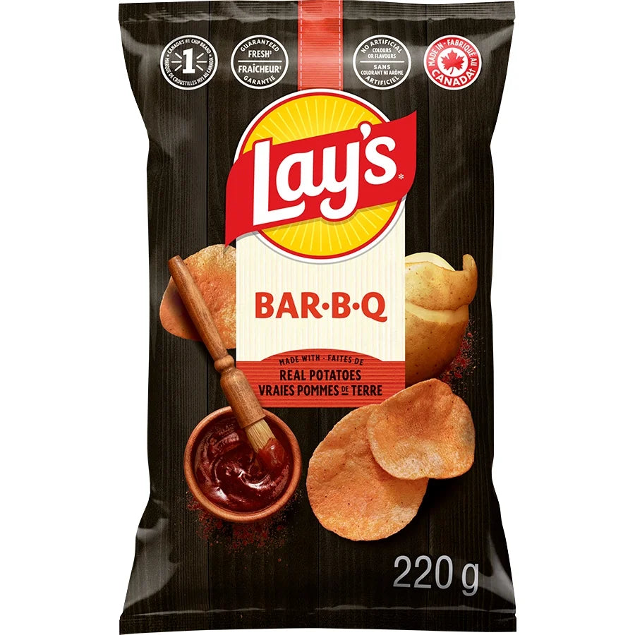 Lay's Bar-B-Q Flavoured Potato Chips, 220 g