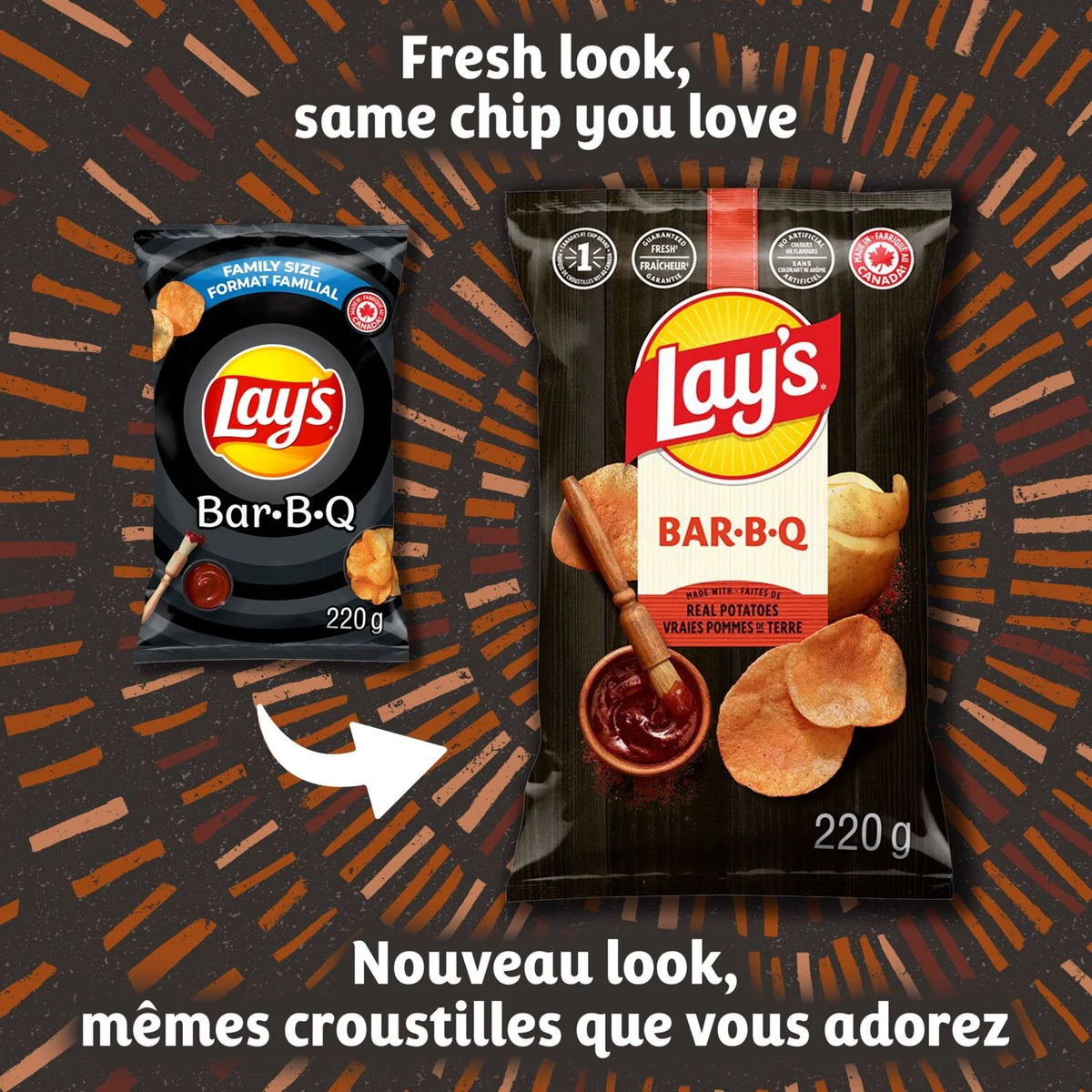 Lay's Bar-B-Q Flavoured Potato Chips, 220 g