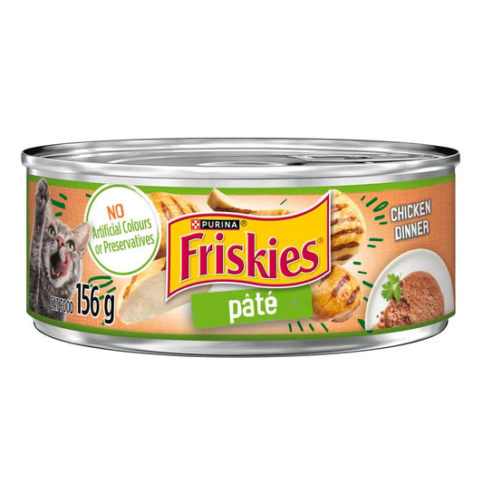 Friskies Pate Chicken Dinner Wet Cat Food, 156 g