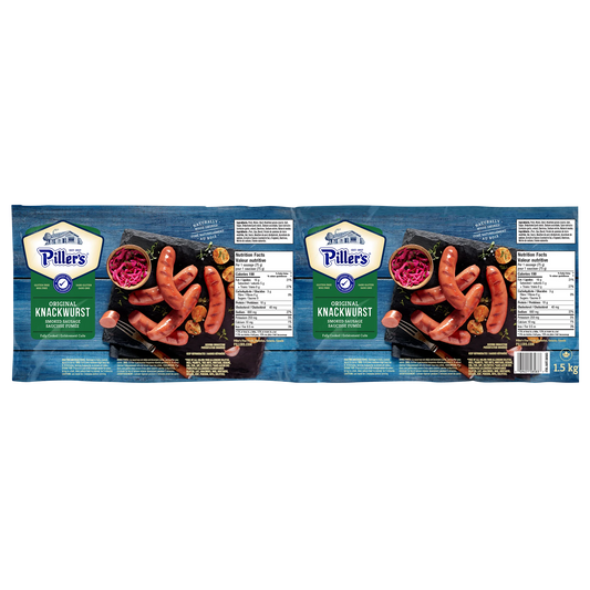 Piller's Original Knackwurst Smoked Sausages, 2 × 750 g