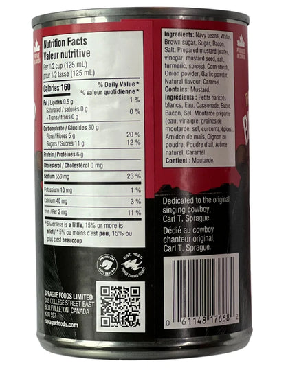 Sprague Cowboy Baked Beans with Bacon and Brown Sugar, 398 mL