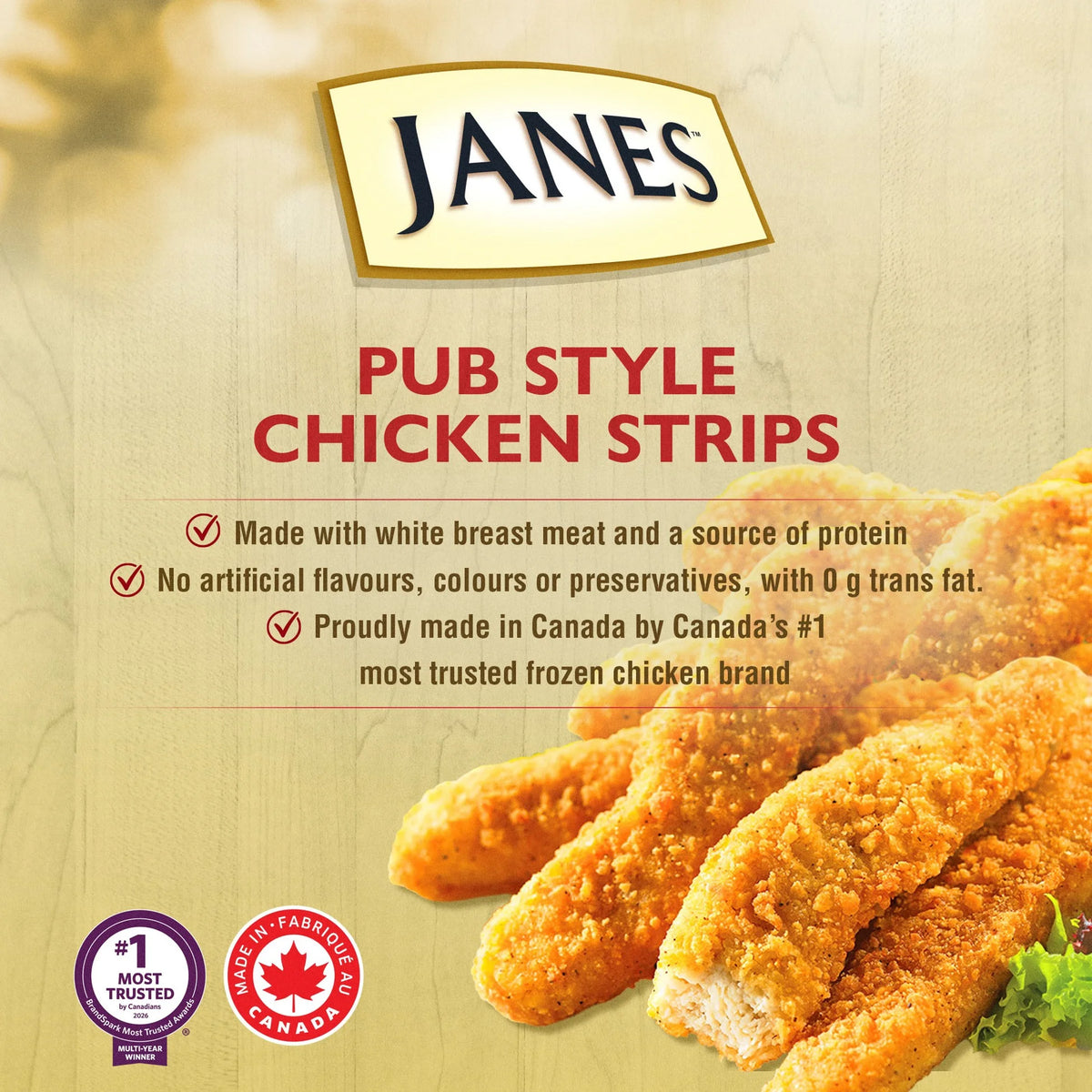 Janes Pub Style Breaded Chicken Cutlette Strips, 700 g