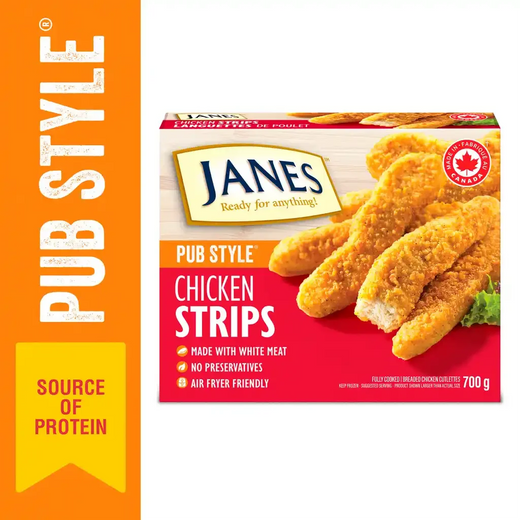 Janes Pub Style Breaded Chicken Cutlette Strips, 700 g