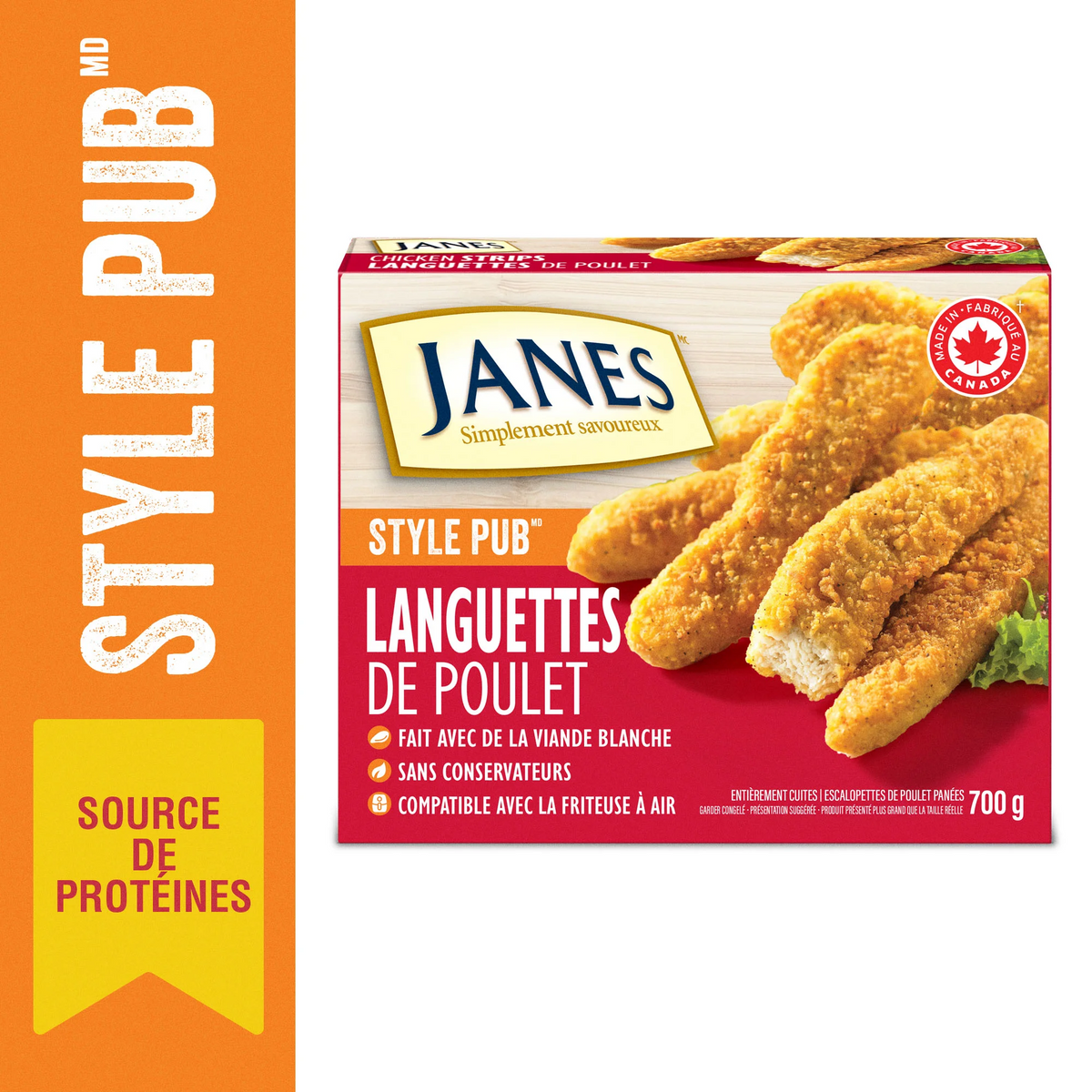 Janes Pub Style Breaded Chicken Cutlette Strips, 700 g