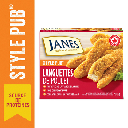 Janes Pub Style Breaded Chicken Cutlette Strips, 700 g