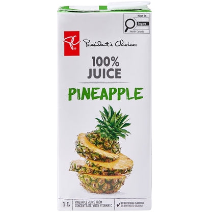 President's Choice 100% Pineapple Juice, 1 L