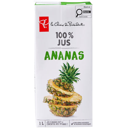 President's Choice 100% Pineapple Juice, 1 L