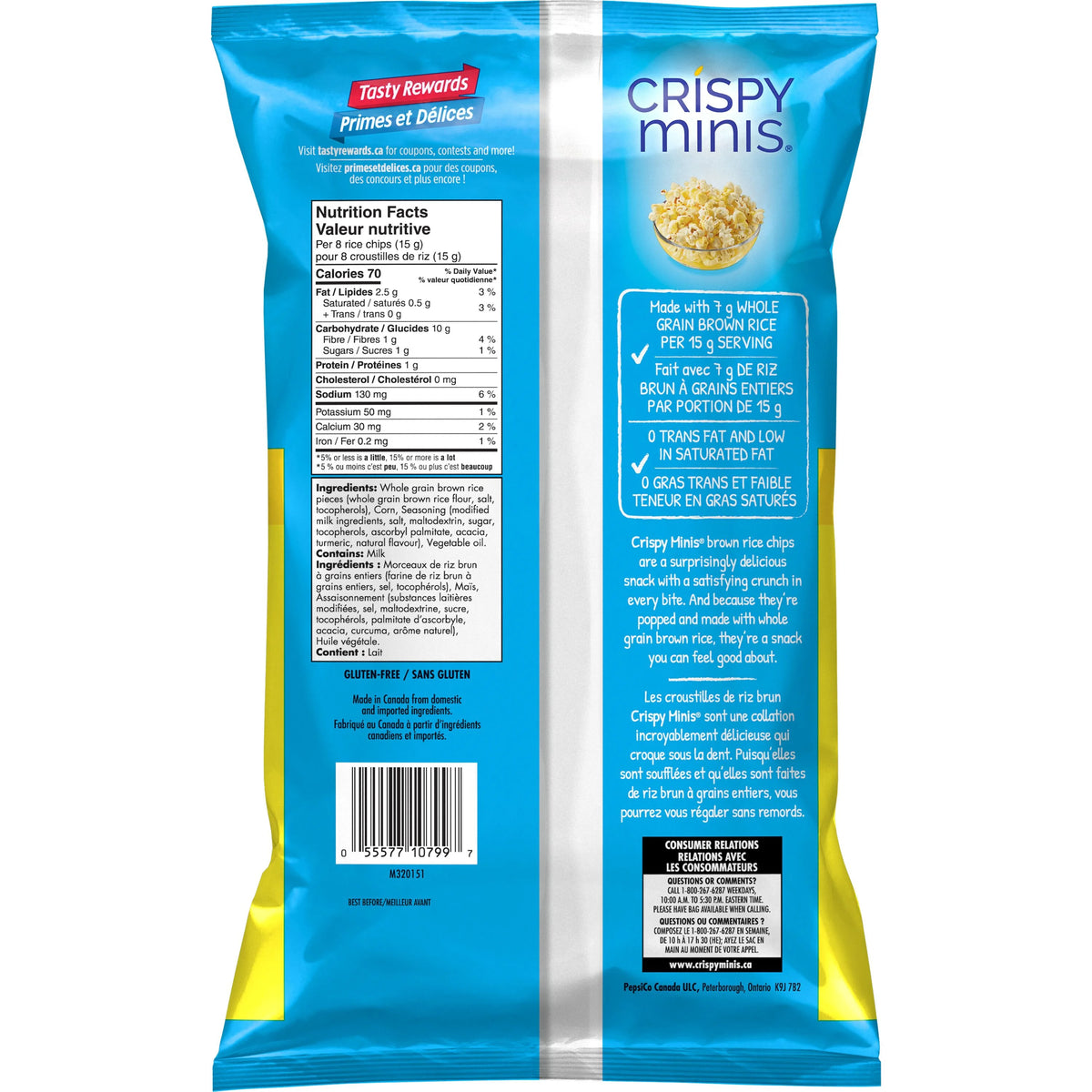 Quaker Crispy Minis Brown Rice Chips Butter Popcorn, 100 g
