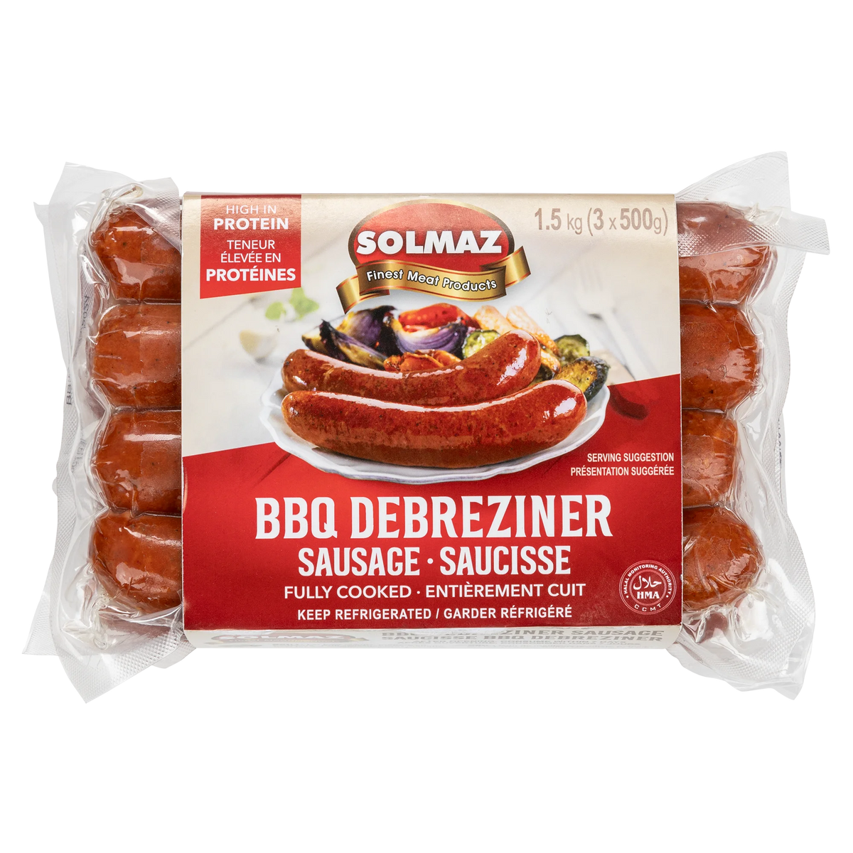 Solmaz Halal Barbecue Sausage, 3 × 500 g