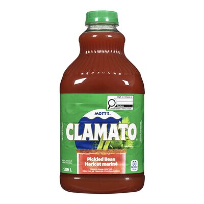 Mott's Clamato Pickled Bean Flavoured Tomato Clam Cocktail Juice, 1.89 L