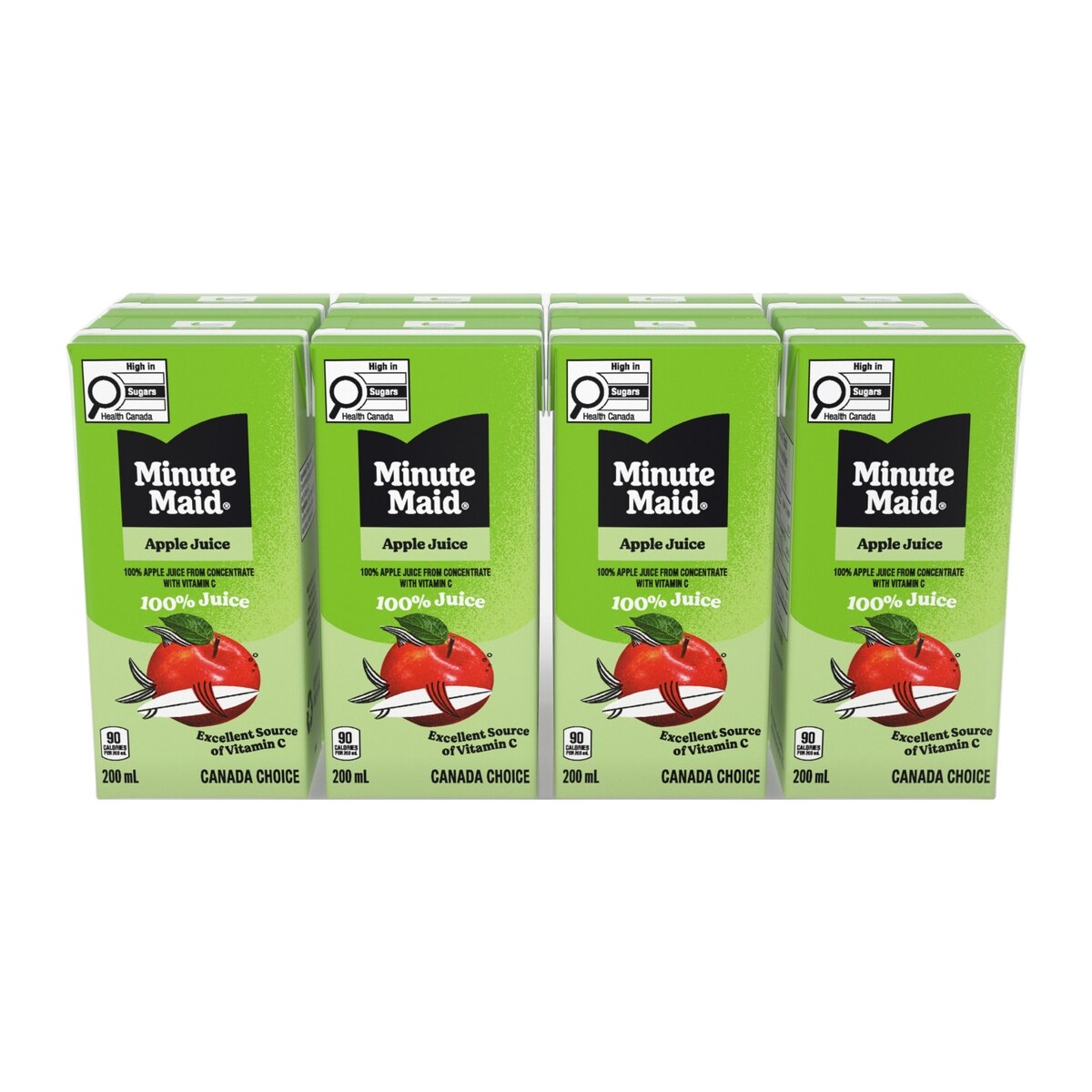 Minute Maid Apple Juice Cartons, 8 × 200 mL