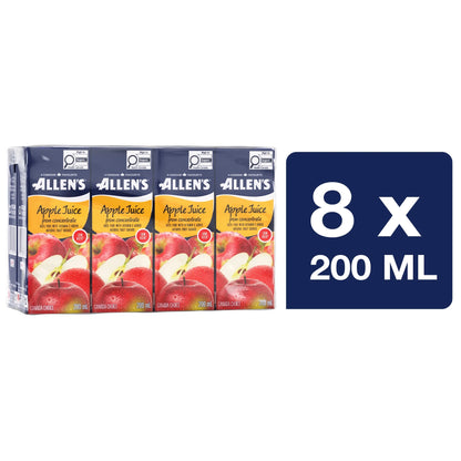 Allen's Pure Apple Juice Low Acid Juice Boxes, 8 × 200 mL