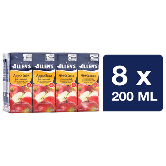 Allen's Pure Apple Juice Low Acid Juice Boxes, 8 × 200 mL
