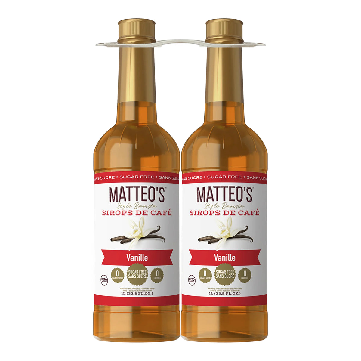 Matteo's Vanilla Flavoured Coffee Syrup, 2 × 1 L