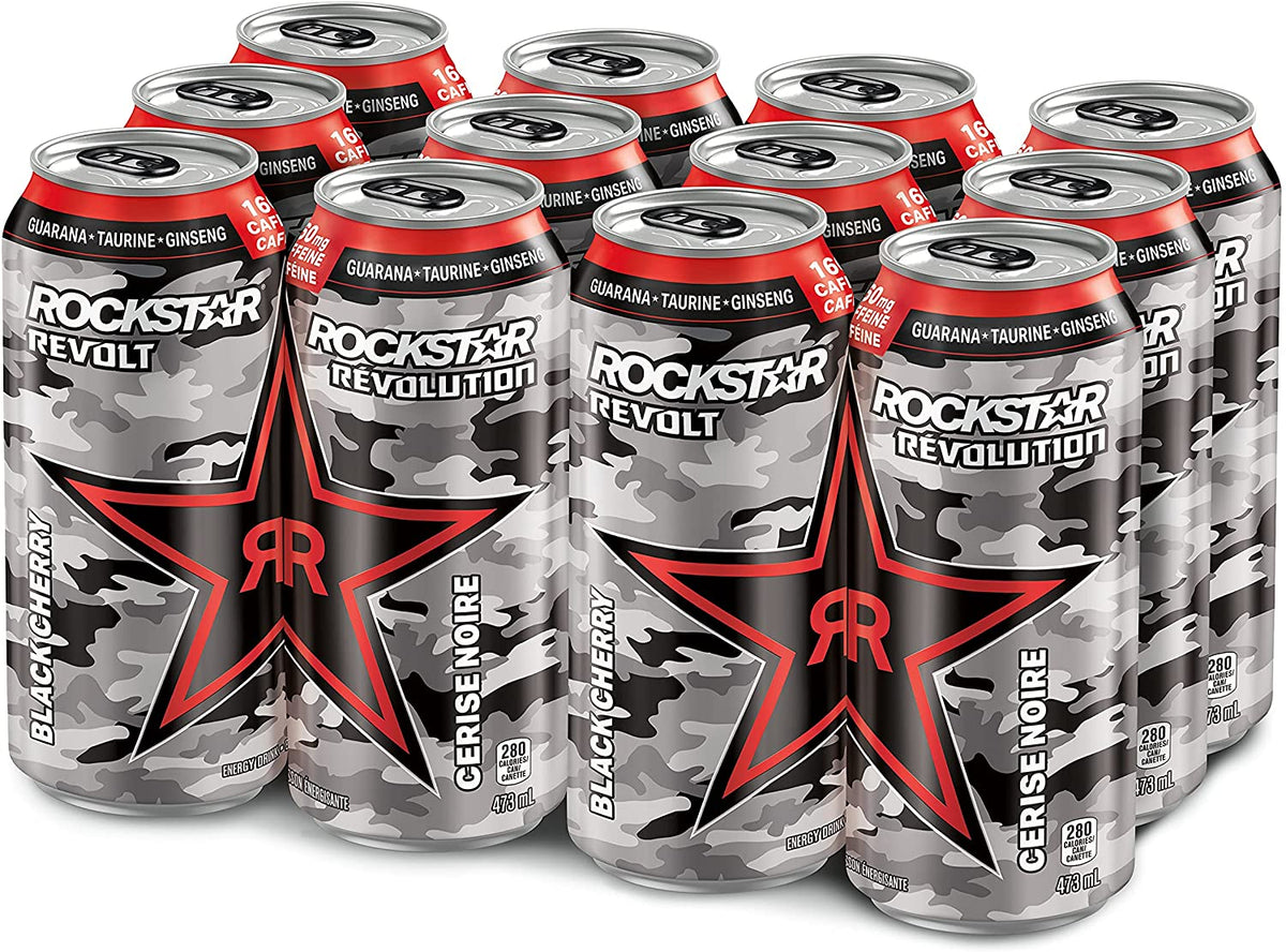 Rockstar Revolt Black Cherry Energy Drink, 473 mL