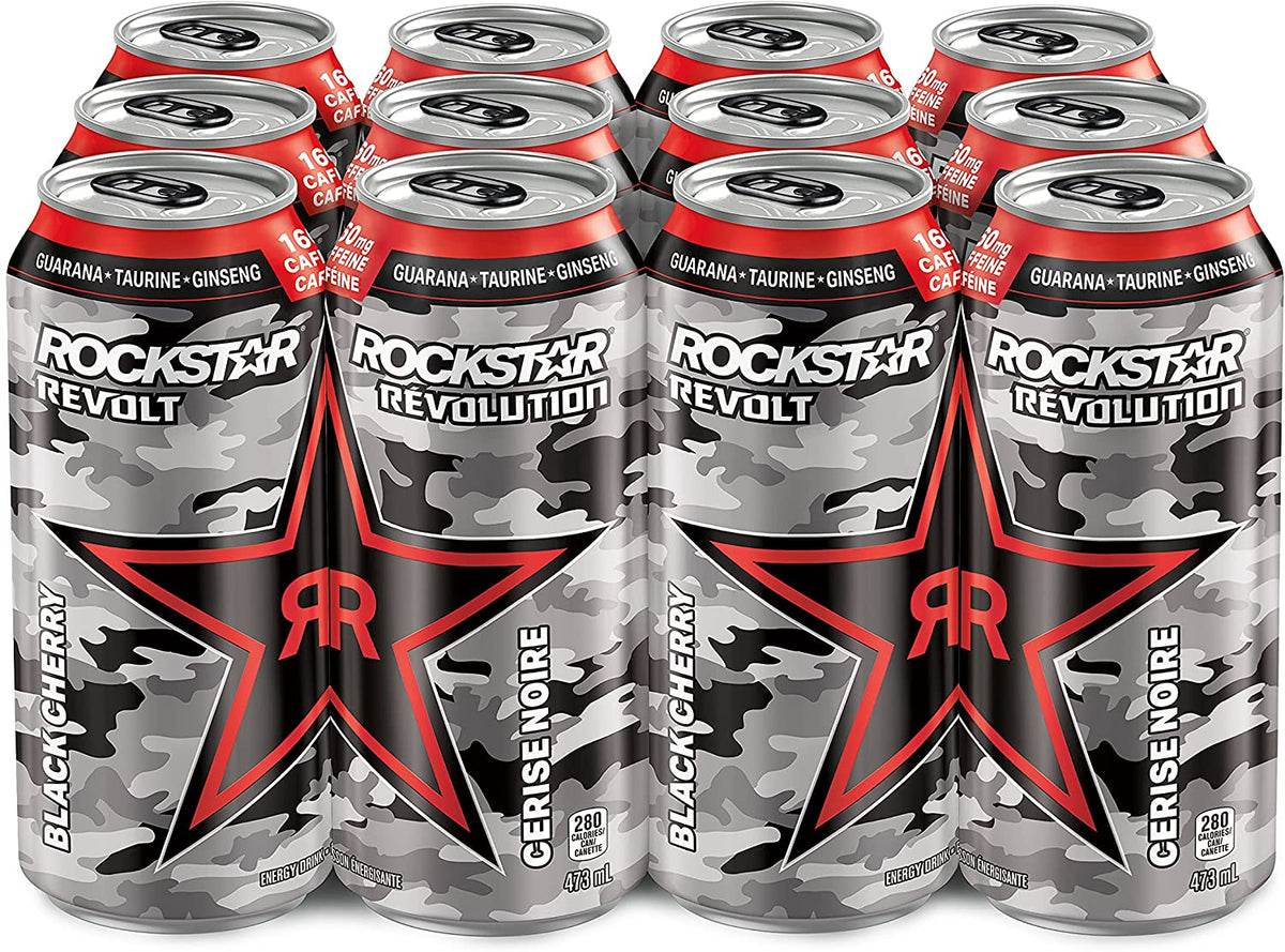 Rockstar Revolt Black Cherry Energy Drink, 473 mL