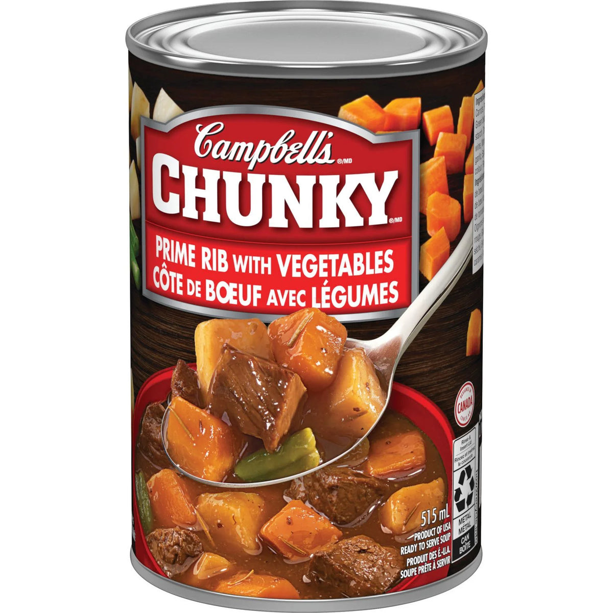 Campbell's Chunky Prime Rib with Vegetables Ready to Serve Soup, 515 mL