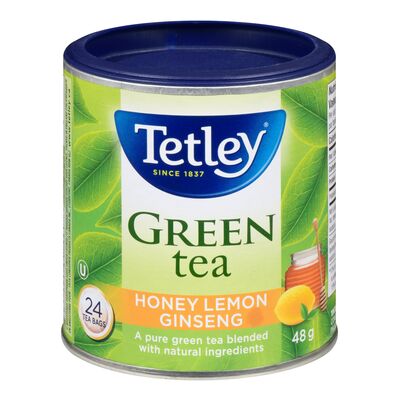 Tetley Green Tea Honey Lemon Ginseng, 24 count