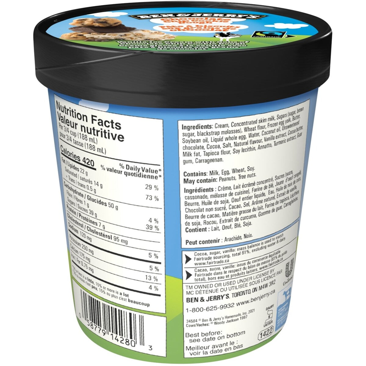 Ben & Jerry's Chocolate Chip Cookie Dough Ice Cream, 473 mL