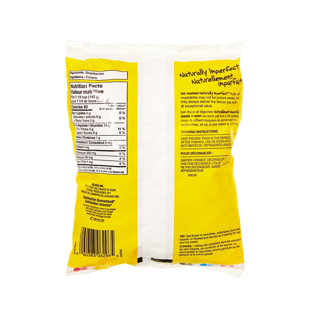 No Name Frozen Sliced Strawberries, 400 g