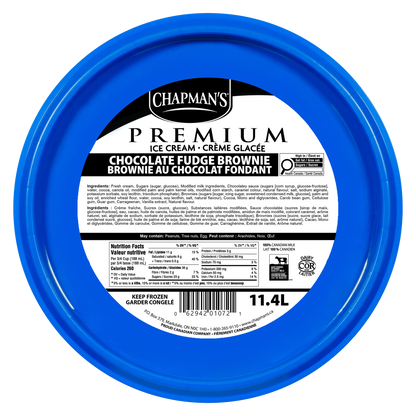 Chapman's Premium Chocolate Fudge Brownie Ice Cream, 11.4 L