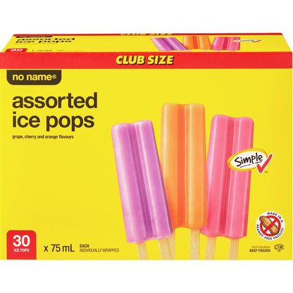 No Name Assorted Ice Pops, 30 × 75 mL
