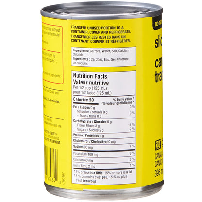 No Name Sliced Carrots, 398 mL