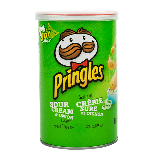 Pringles Sour Cream and Onion Potato Chips, 12 × 68 g