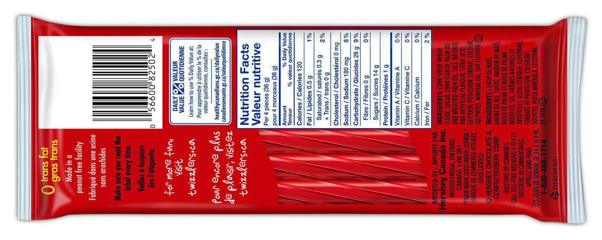 TWIZZLERS Strawberry Twists Candy, 90 g