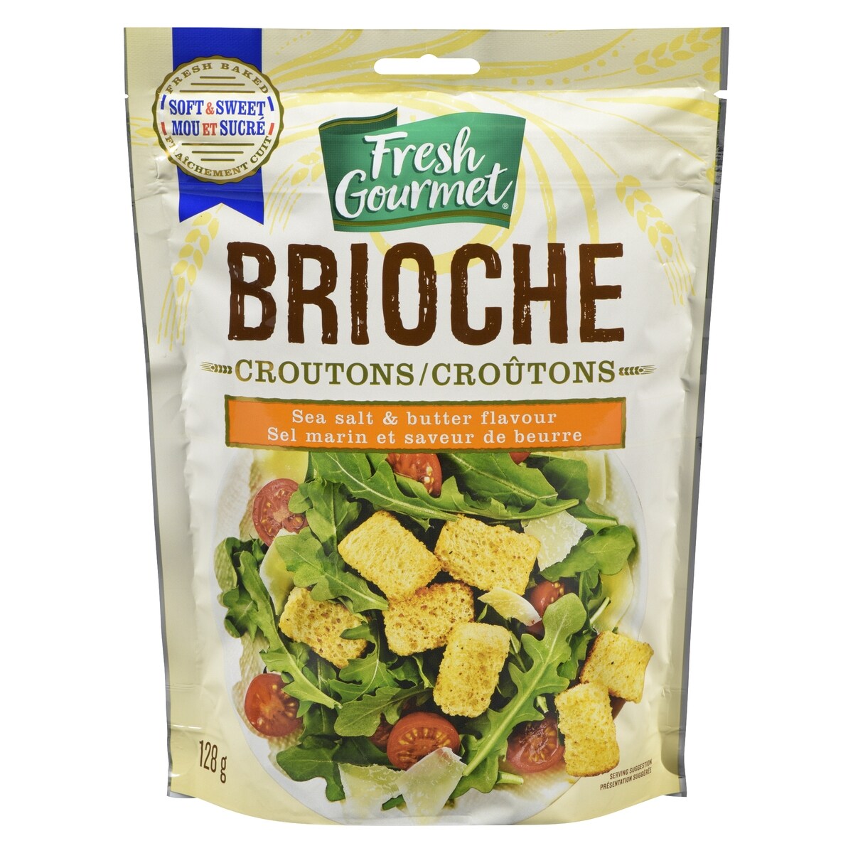 Fresh Gourmet Brioche Croutons Sea Salt & Butter Flavour, 128 g