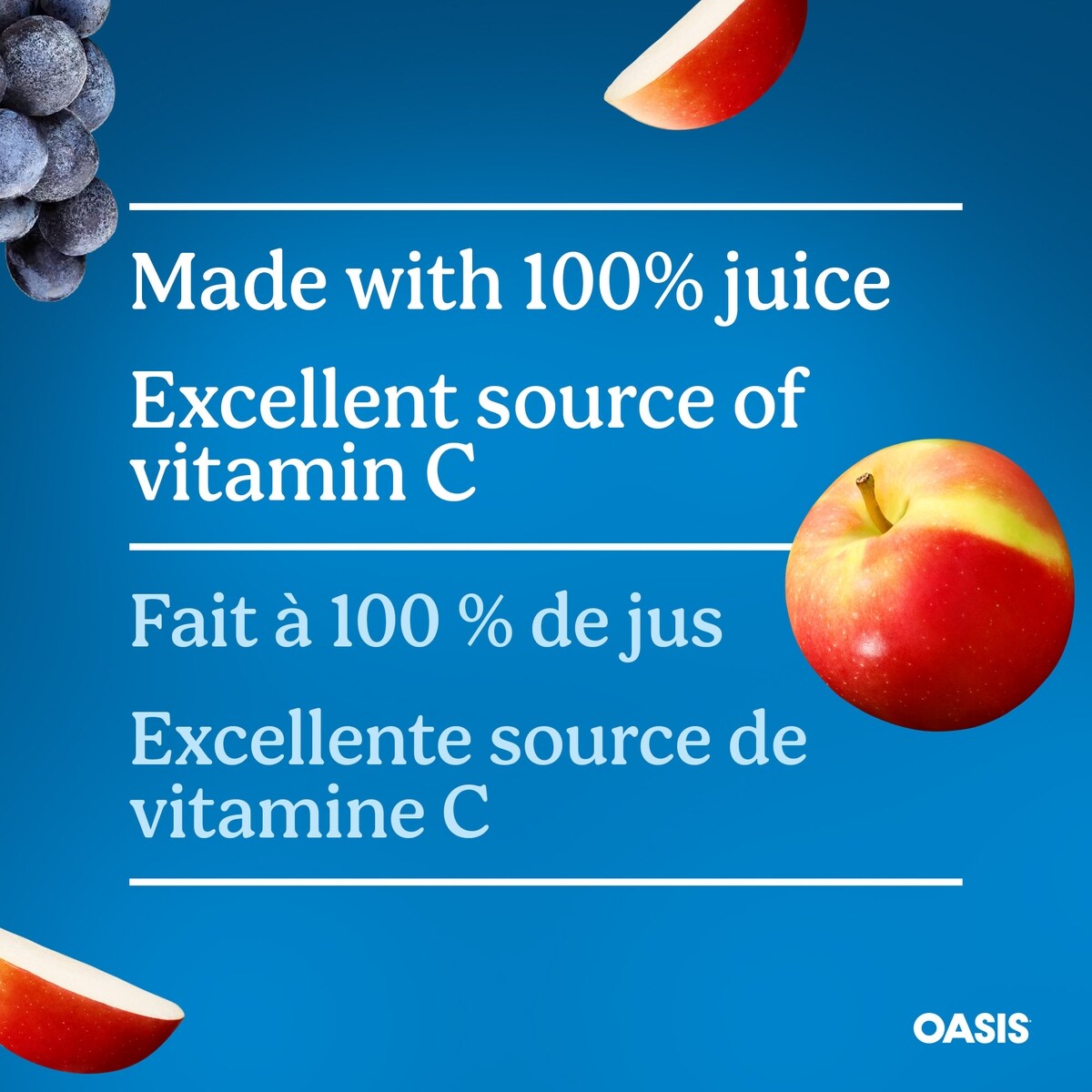 Oasis Apple Grape Juice, 8 × 200 mL