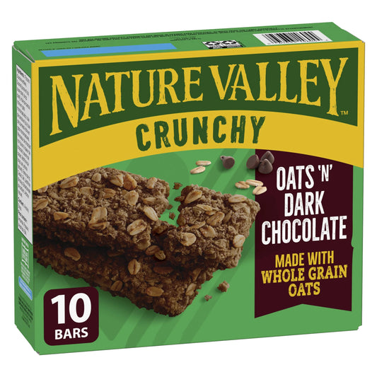 Nature Valley Crunchy Granola Bars, Oats 'n Dark Chocolate, 10 Bars, 210 g