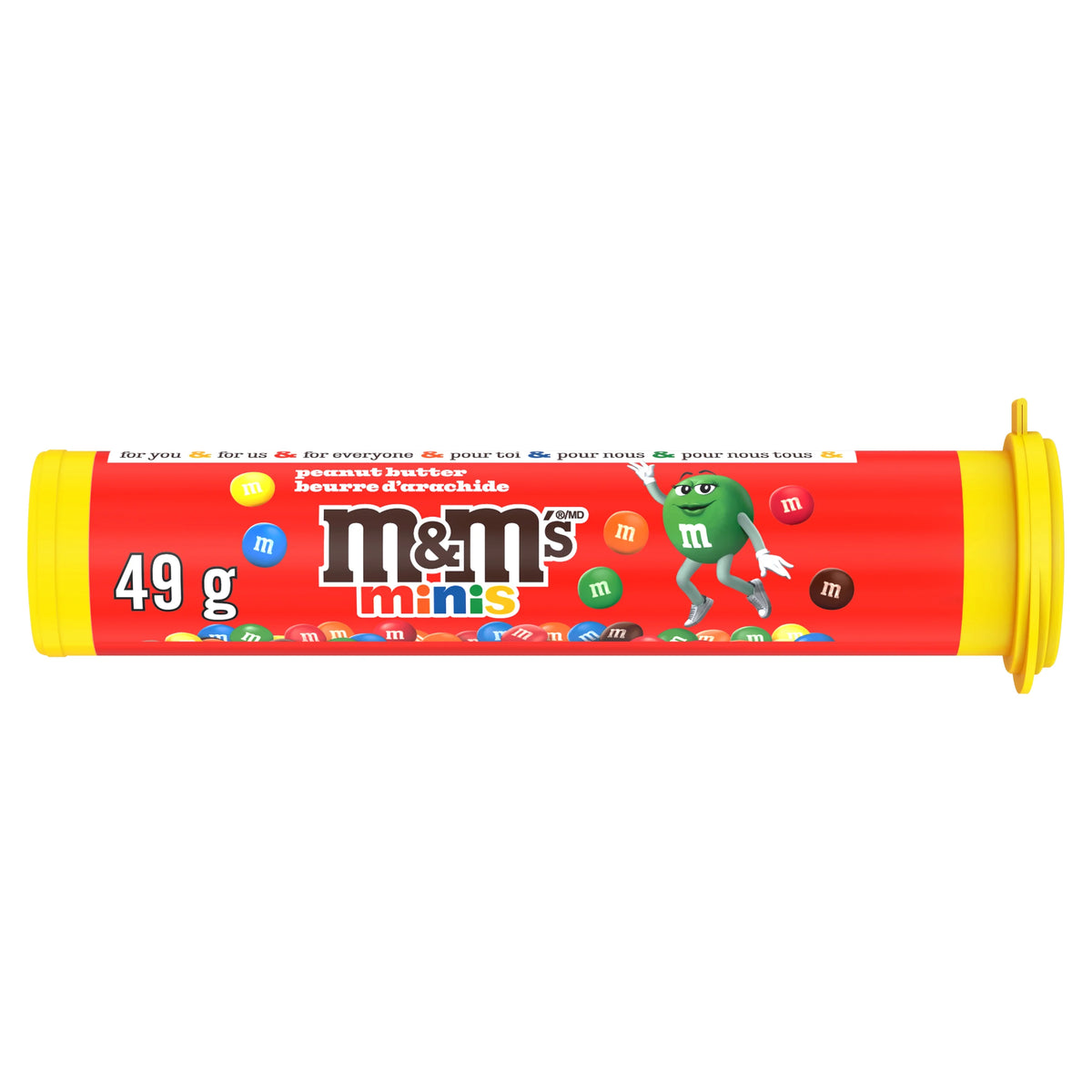 M&M'S Minis Peanut Butter Milk Chocolate Candy Tube, 49 g