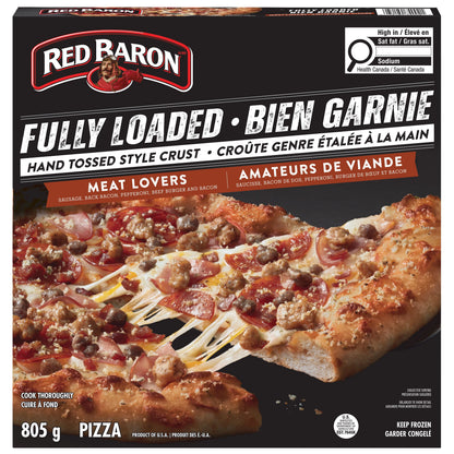 Red Baron Fully Loaded Meat Lover's Hand Tossed Crust Frozen Pizza, 805 g