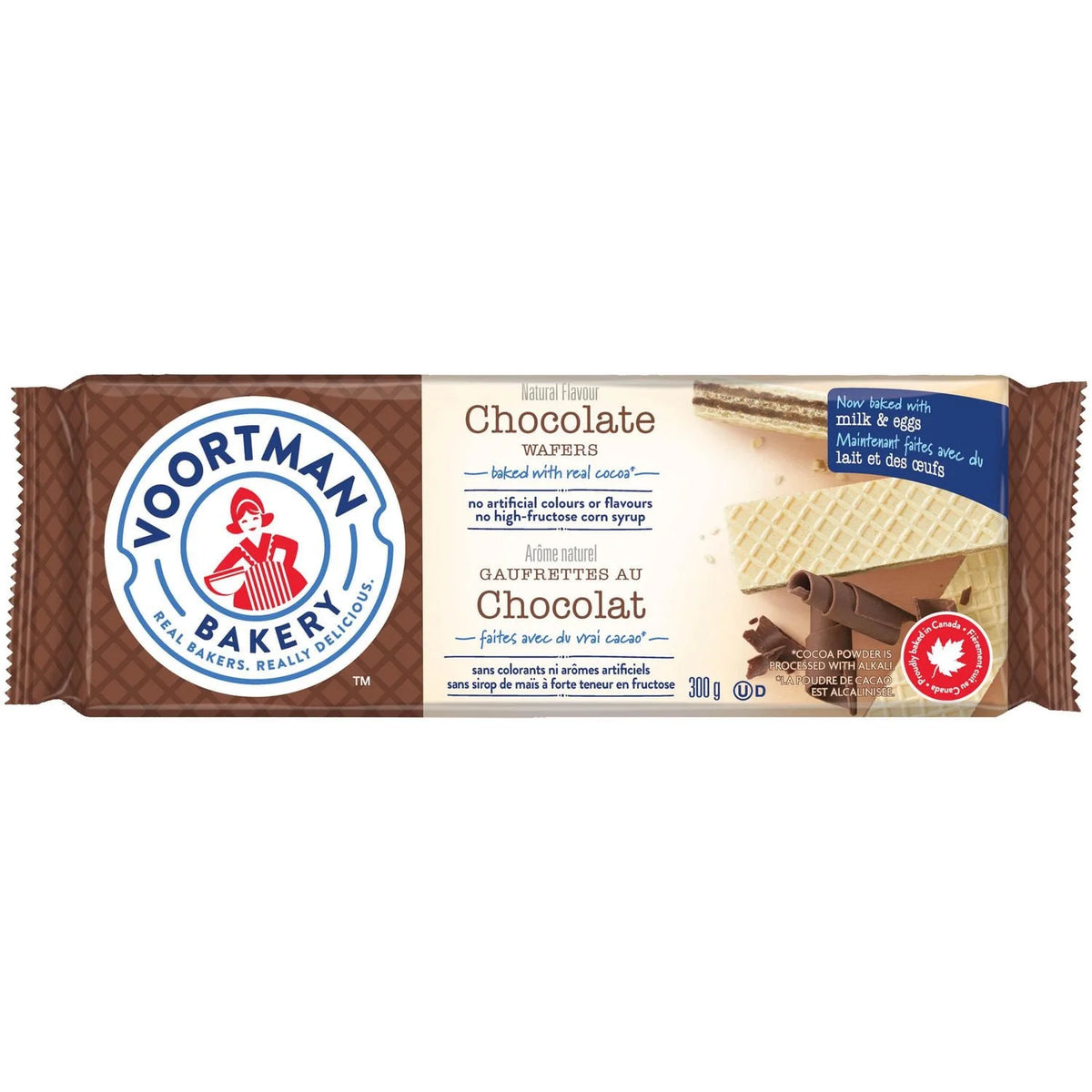 Voortman Bakery Chocolate Wafer Cookies, 300 g