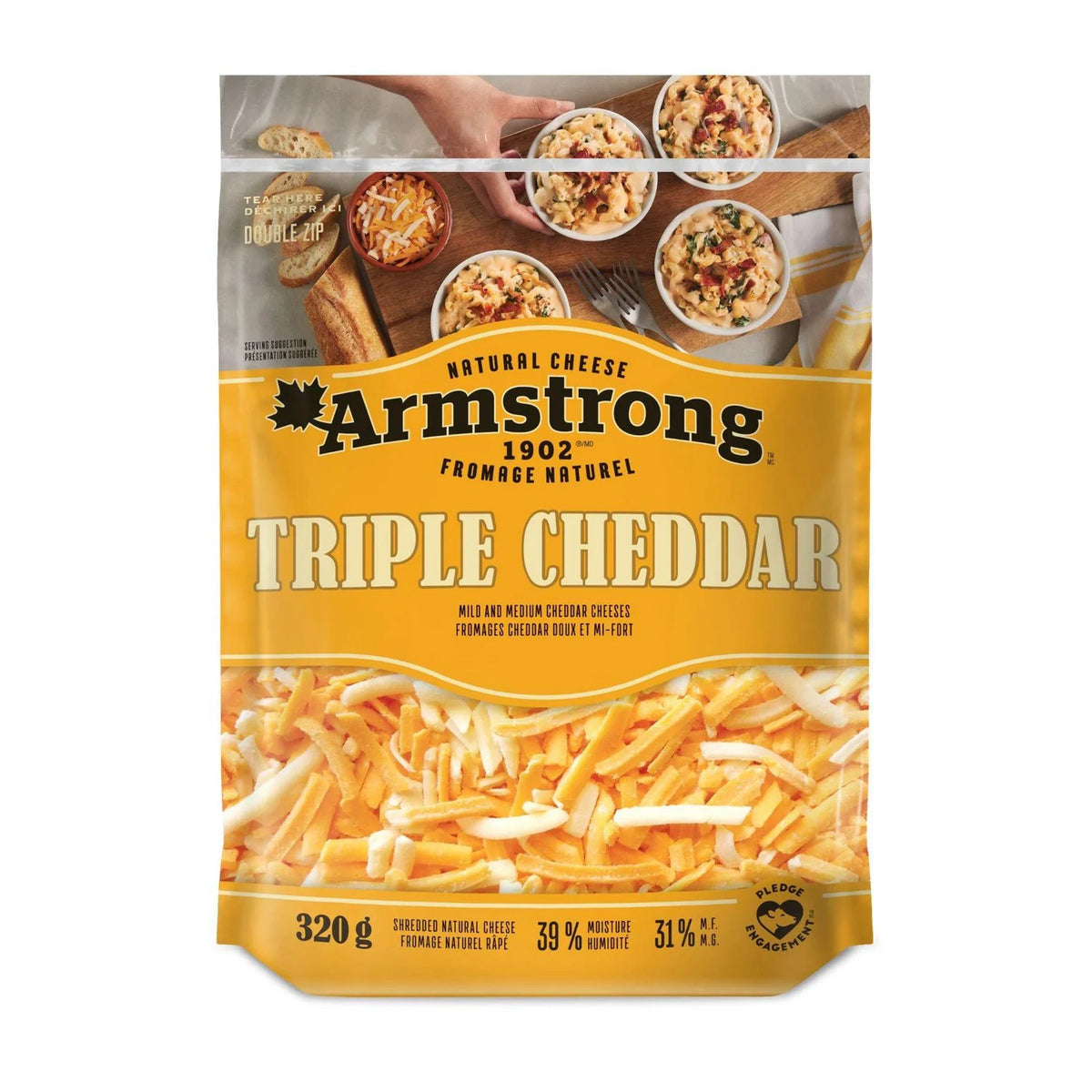 Armstrong Triple Cheddar Shredded Cheese, 320 g