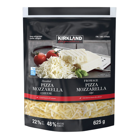 Kirkland Signature Shredded Pizza Mozzarella Cheese, 2 × 625 g