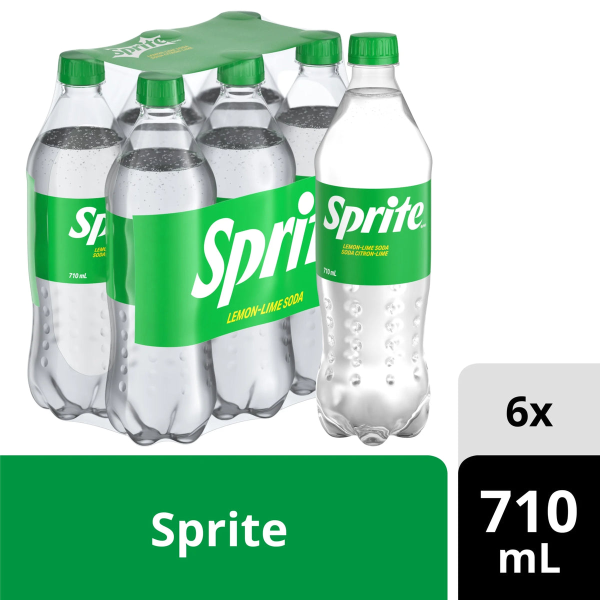 Sprite Lemon-Lime Soda Pop Bottles, 6 × 710 mL