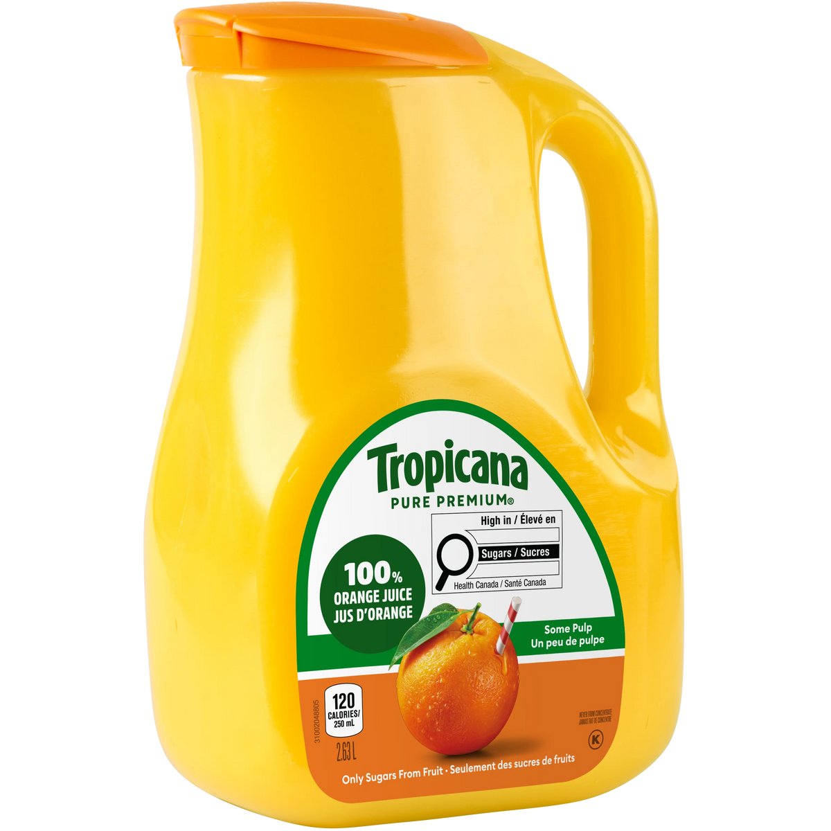 Tropicana 100% Pure Orange Juice With Some Pulp, 2.63 L