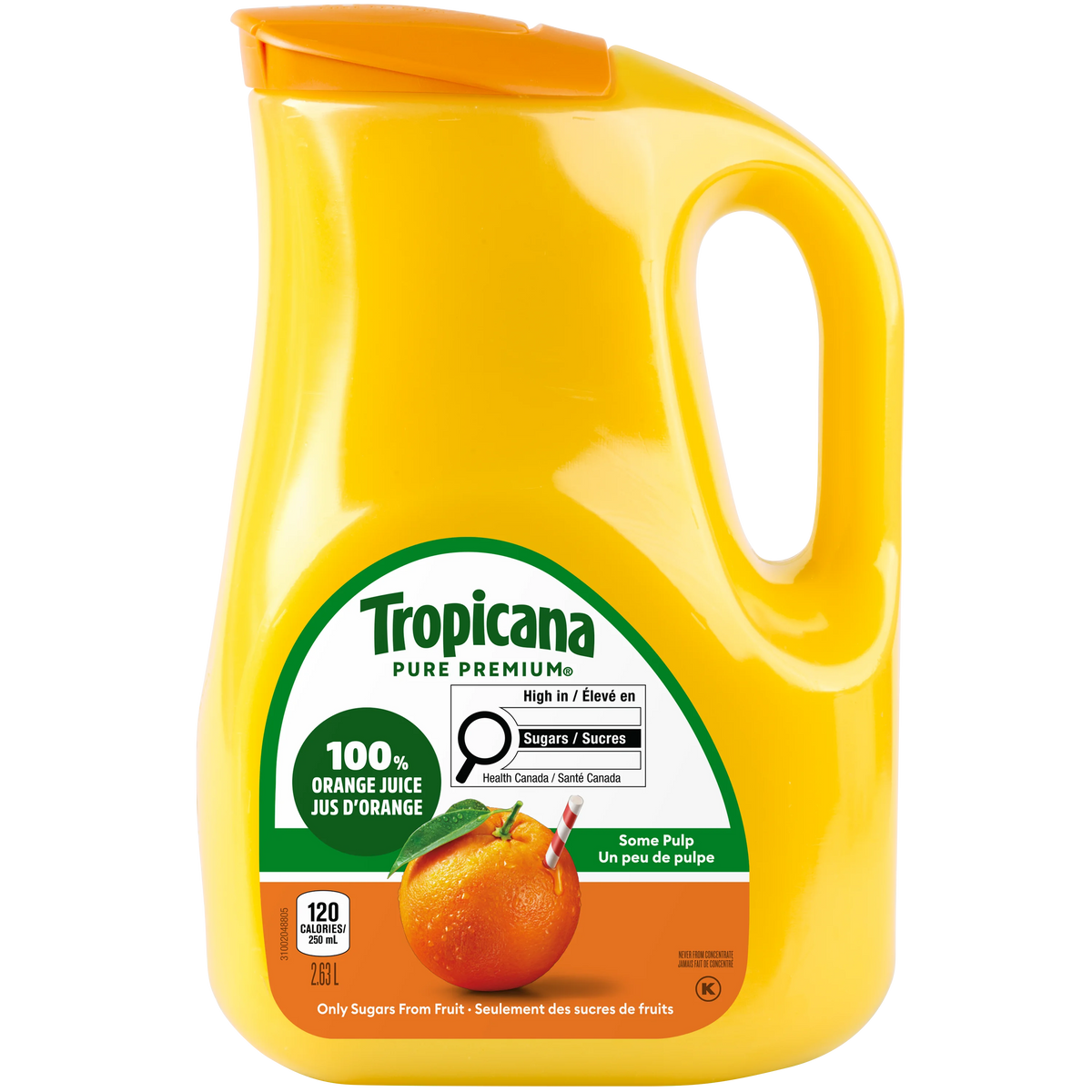 Tropicana 100% Pure Orange Juice With Some Pulp, 2.63 L