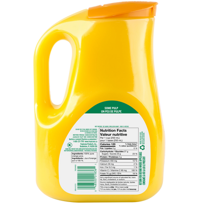 Tropicana 100% Pure Orange Juice With Some Pulp, 2.63 L