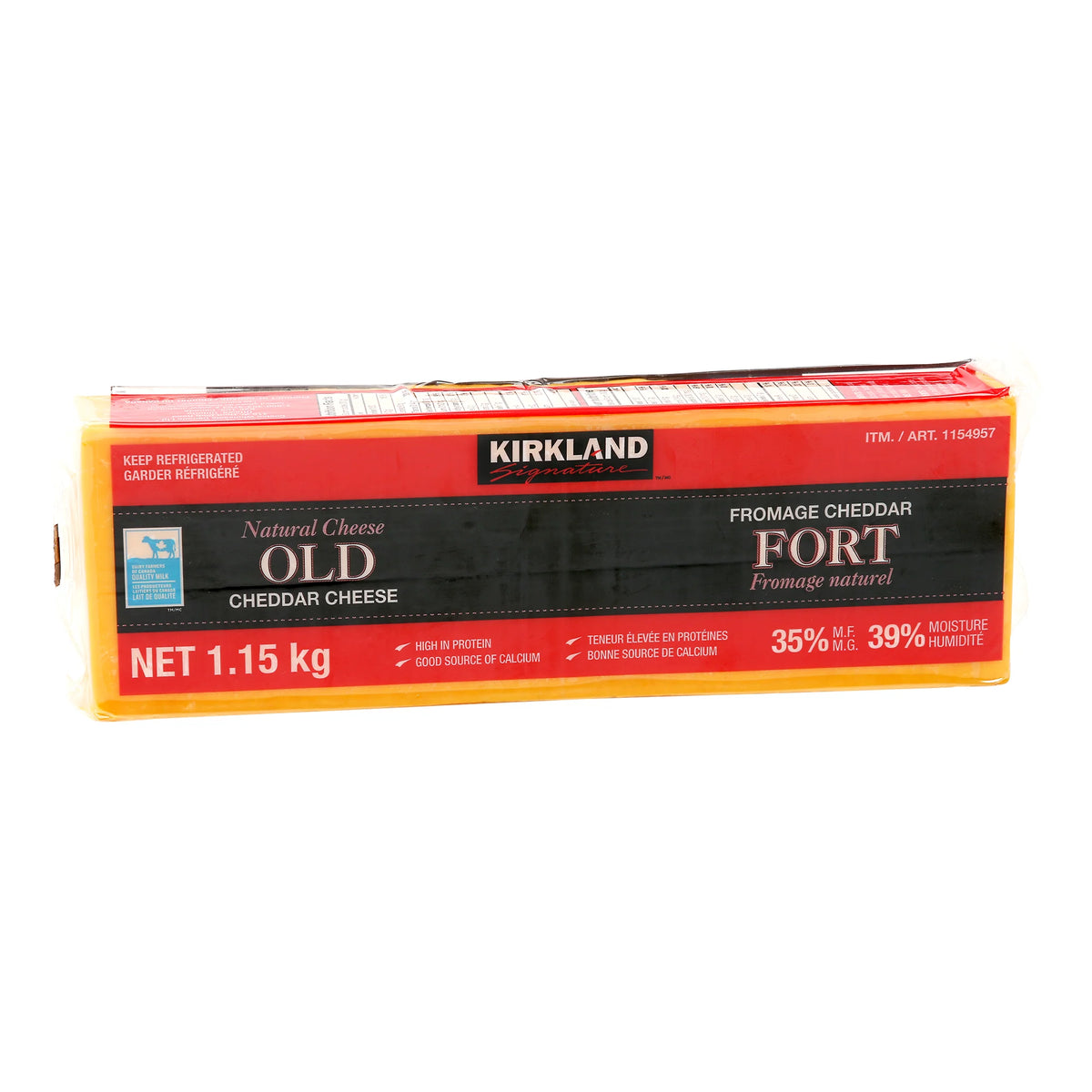 Kirkland Signature Old Cheddar Cheese Block, 1.15 kg