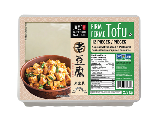 Superior Natural Firm Tofu, 12 × 208 g